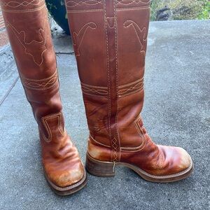 Vintage Frye Boots Women’s 6M Tall Campus Boots Pre Label Tan Leather